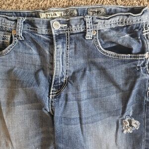 BKE Relaxed Fit Distressed Blue Jeans